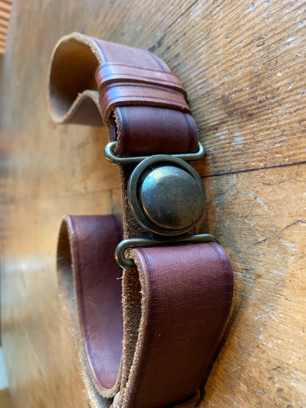 Topshop Brown Leather Belt with Brass Hardware - Picture 9 of 16